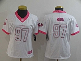 Women Nike 49ers 97 Nick Bosa White Pink Rush Limited Jersey,baseball caps,new era cap wholesale,wholesale hats